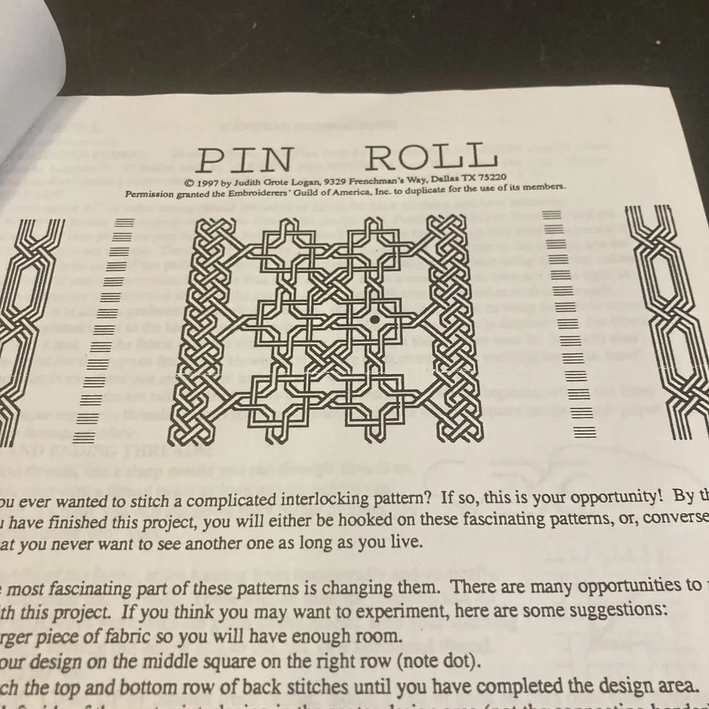 Pin Roll‎ Stitch Instructions Judith Logan How To Embroidery Interlacing Booklet